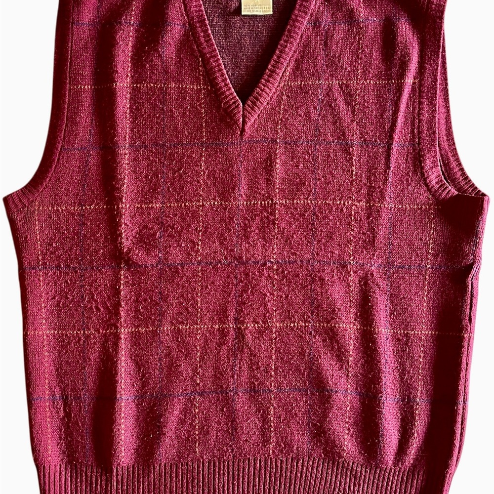 Men's Red Campus Sweater Vest